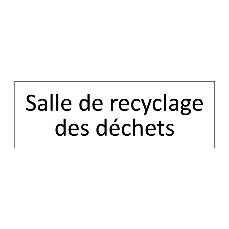 Salle de recyclage des déchets