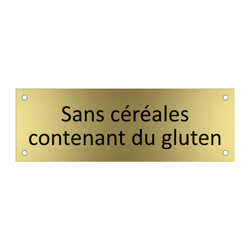 Sans céréales contenant du gluten