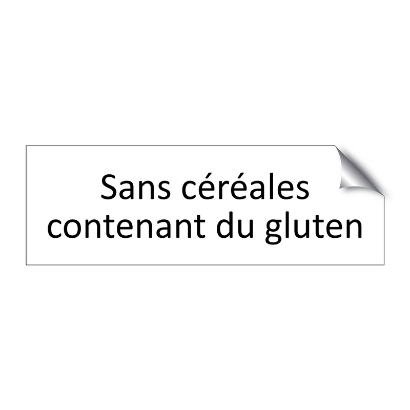 Sans céréales contenant du gluten