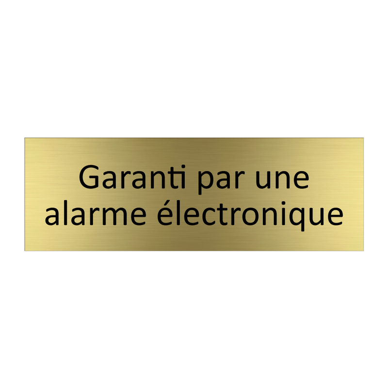 Garanti par une alarme électronique