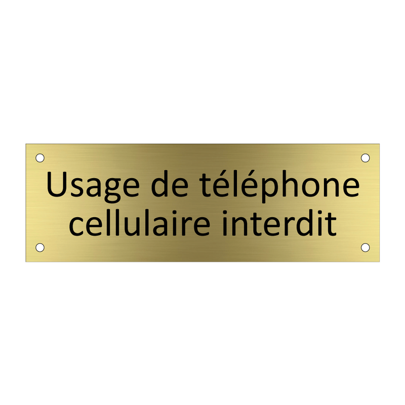 Usage de téléphone cellulaire interdit