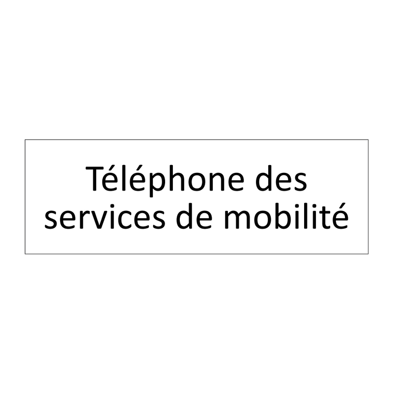 Téléphone des services de mobilité