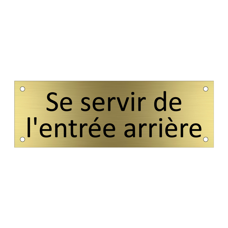 Se servir de l'entrée arrière