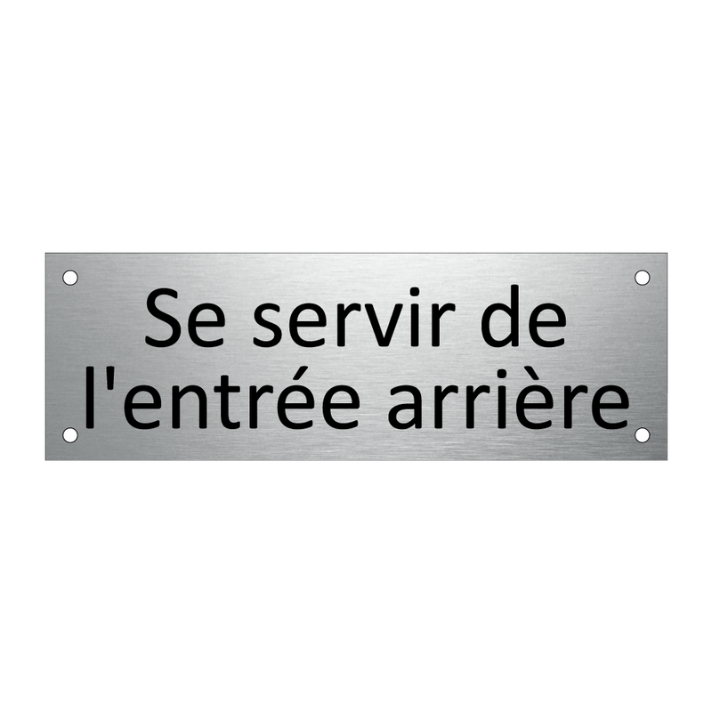 Se servir de l'entrée arrière