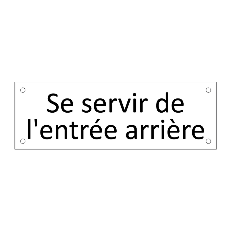 Se servir de l'entrée arrière