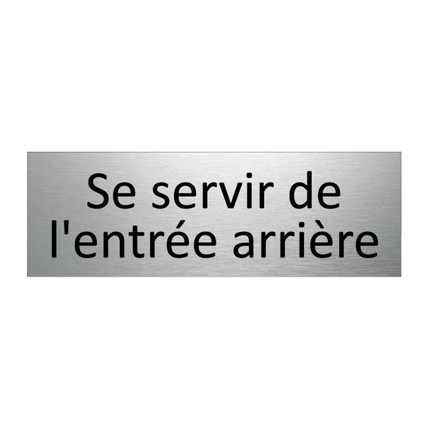 Se servir de l'entrée arrière