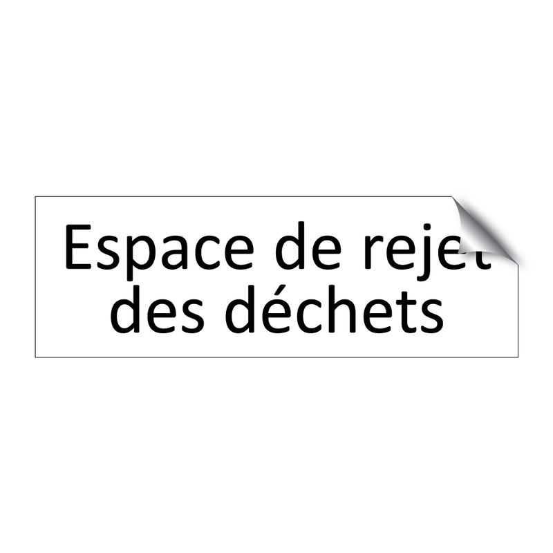 Espace de rejet des déchets