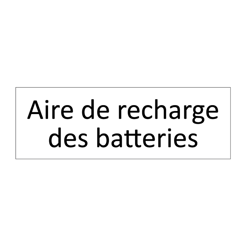 Aire de recharge des batteries