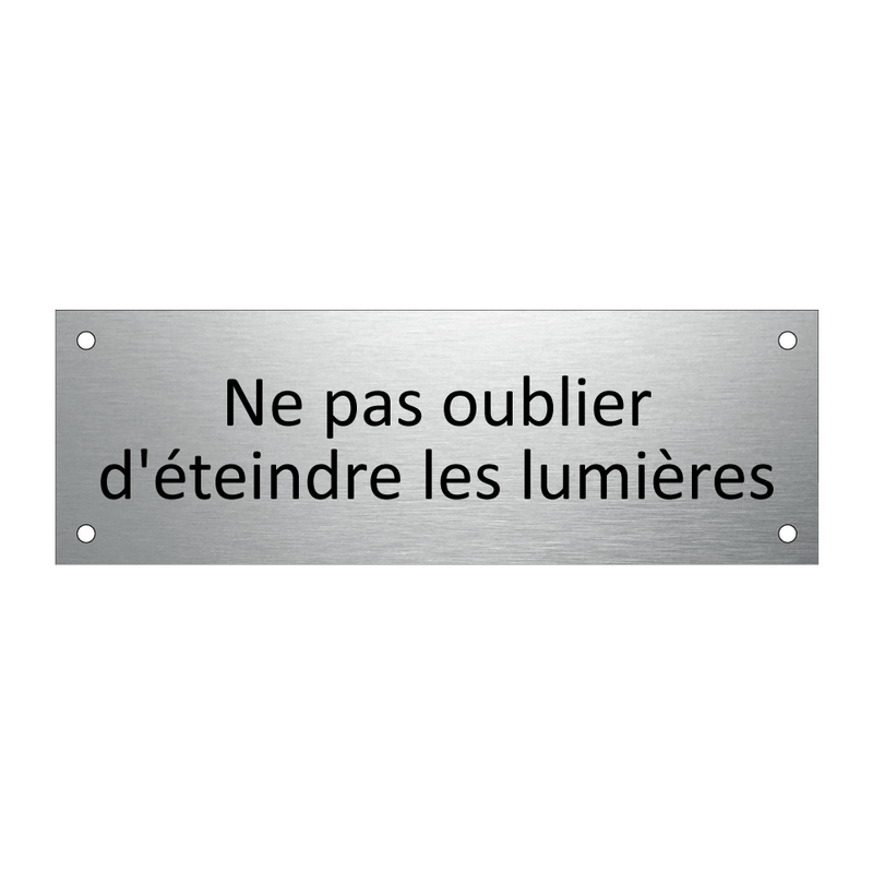 Ne pas oublier d'éteindre les lumières