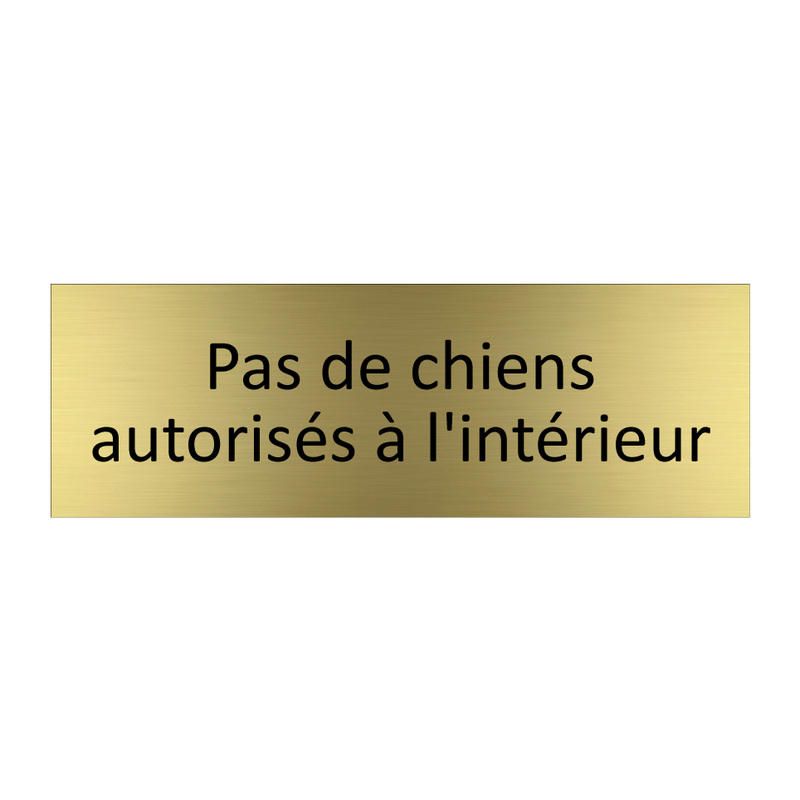 Pas de chiens autorisés à l'intérieur