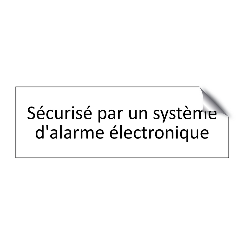 Sécurisé par un système d'alarme électronique