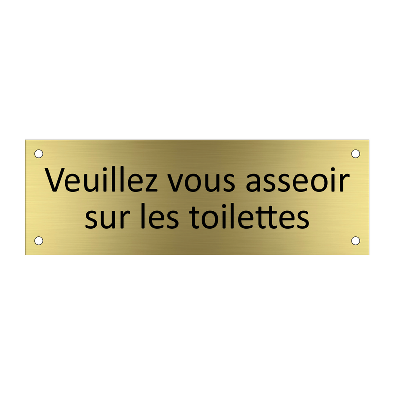 Veuillez vous asseoir sur les toilettes