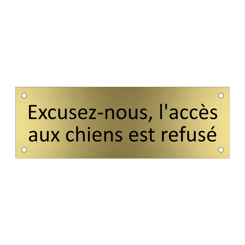 Excusez-nous, l'accès aux chiens est refusé