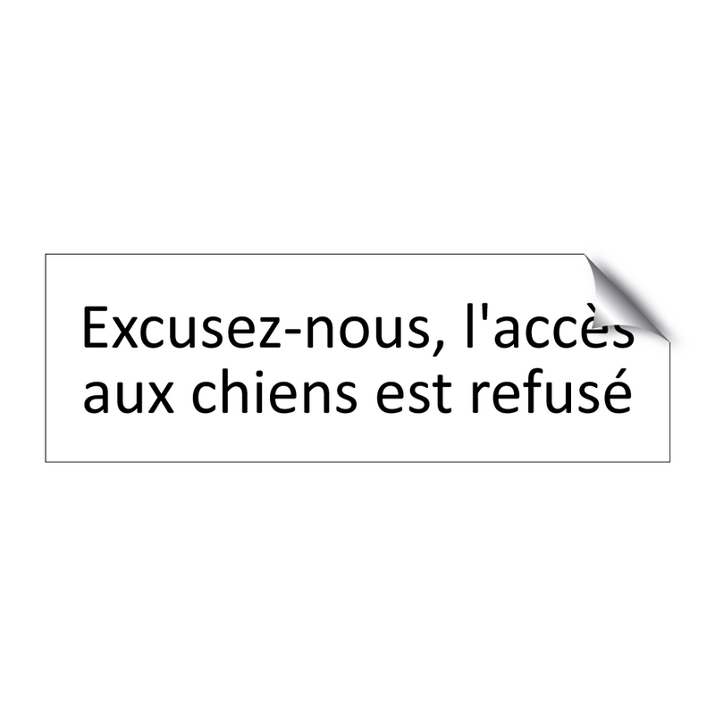 Excusez-nous, l'accès aux chiens est refusé