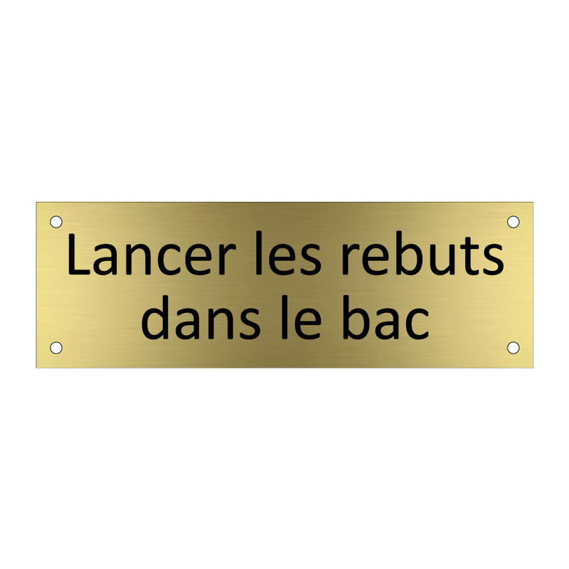 Lancer les rebuts dans le bac