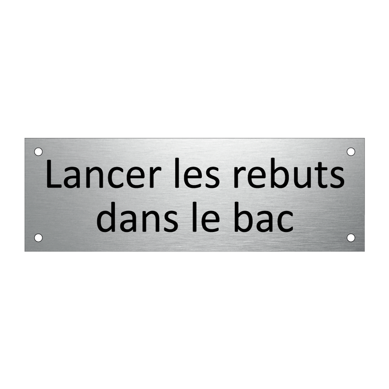 Lancer les rebuts dans le bac