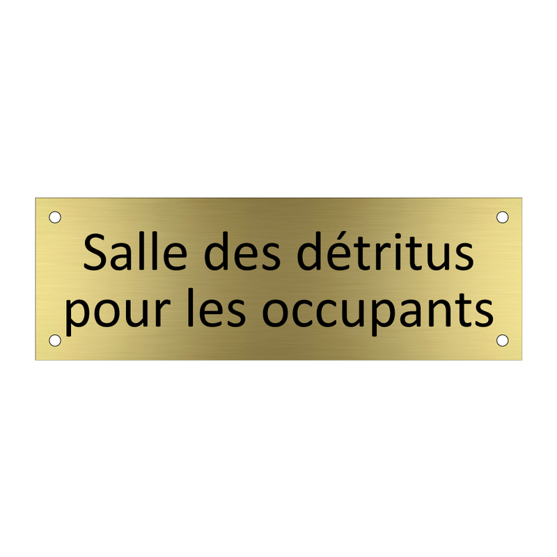 Salle des détritus pour les occupants