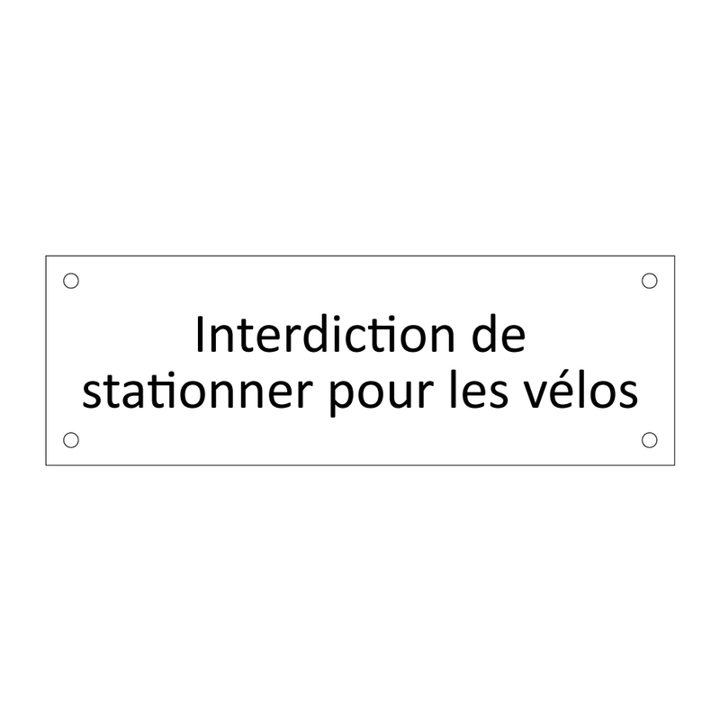 Interdiction de stationner pour les vélos