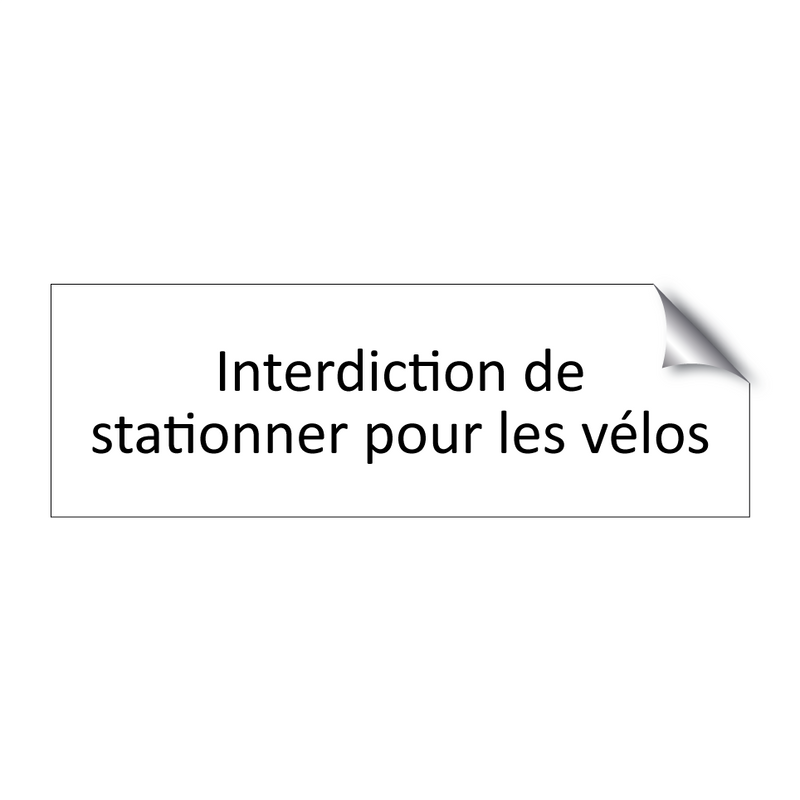 Interdiction de stationner pour les vélos