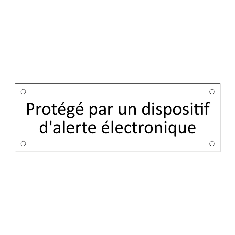 Protégé par un dispositif d'alerte électronique