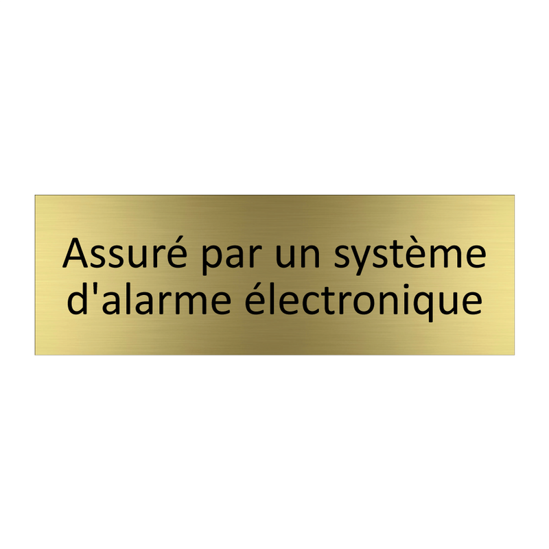 Assuré par un système d'alarme électronique