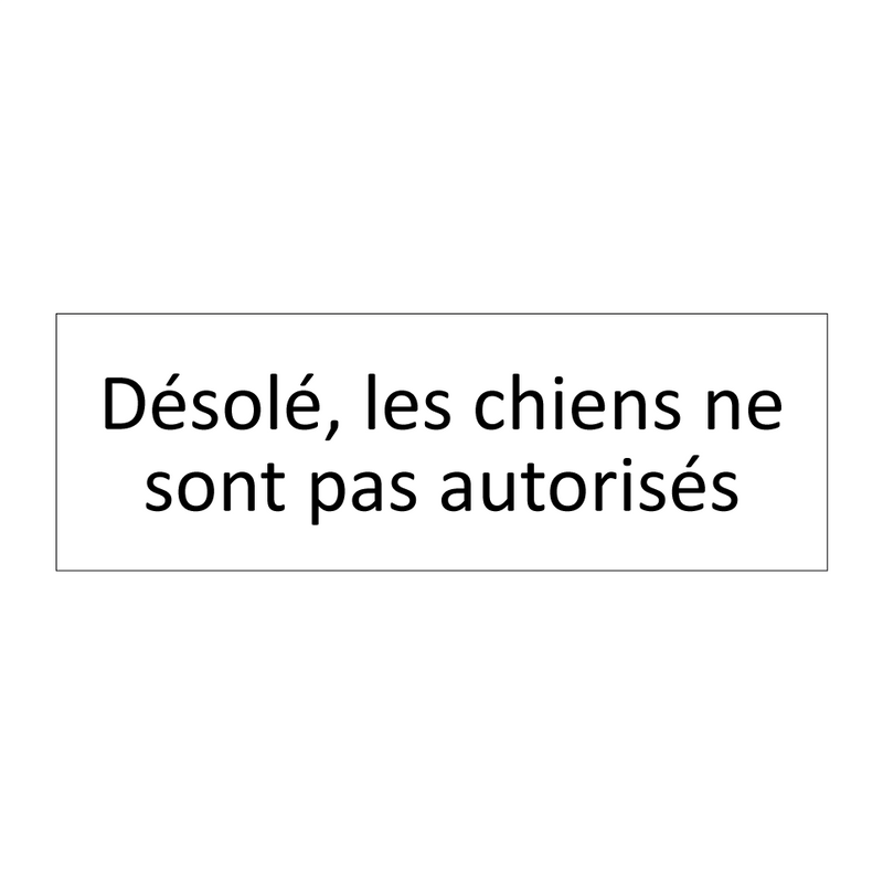 Désolé, les chiens ne sont pas autorisés