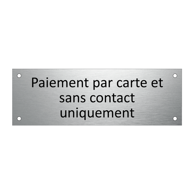 Paiement par carte et sans contact uniquement