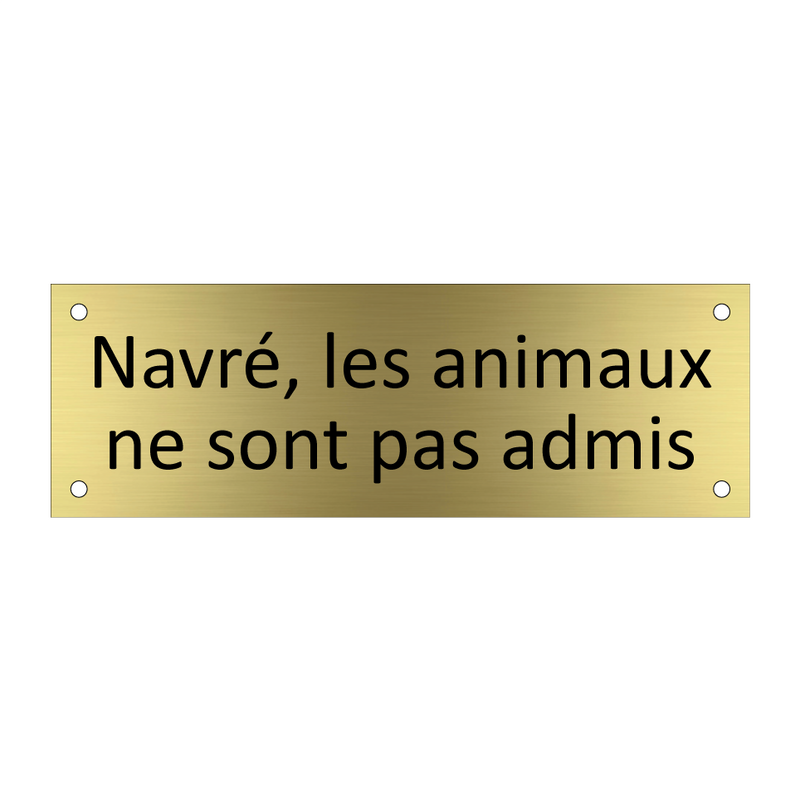 Navré, les animaux ne sont pas admis