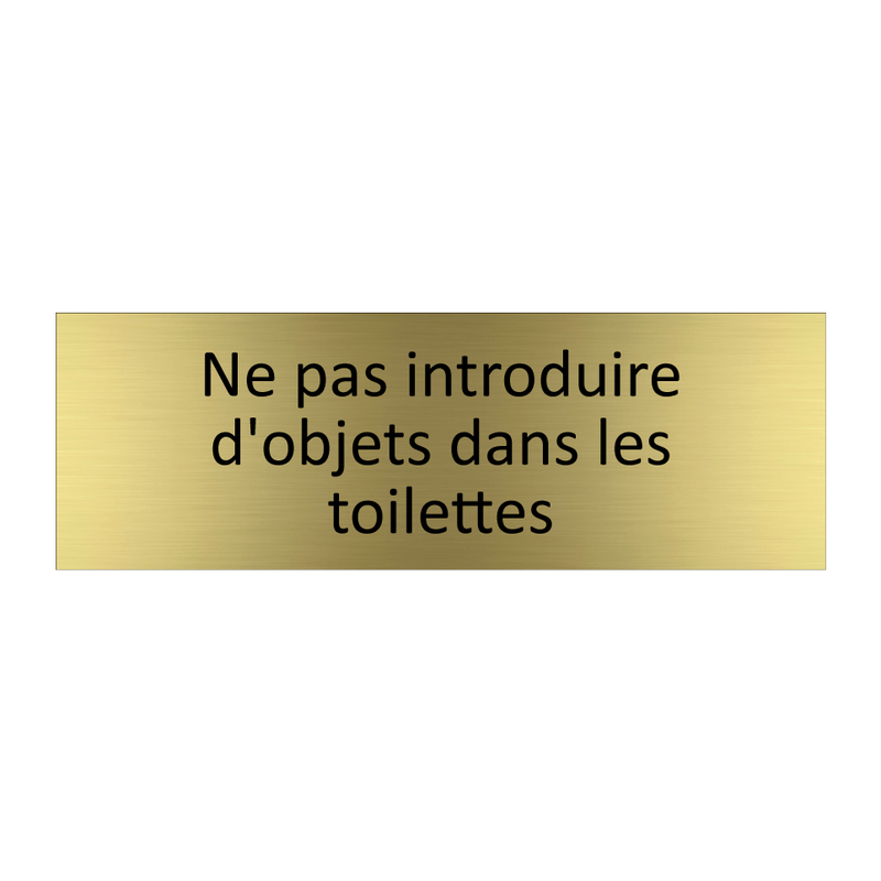 Ne pas introduire d'objets dans les toilettes