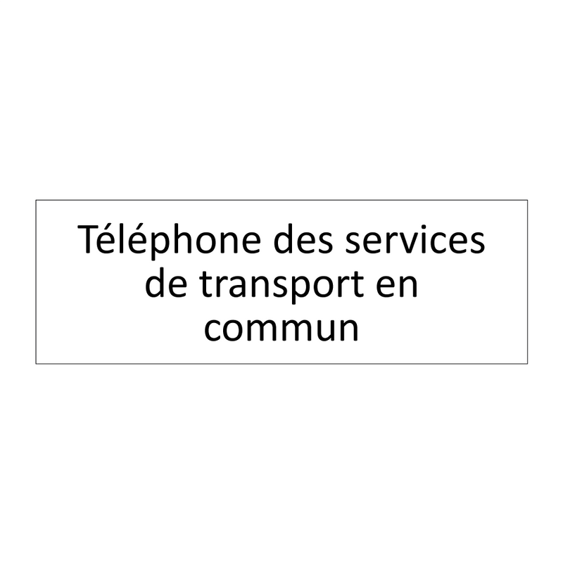 Téléphone des services de transport en commun