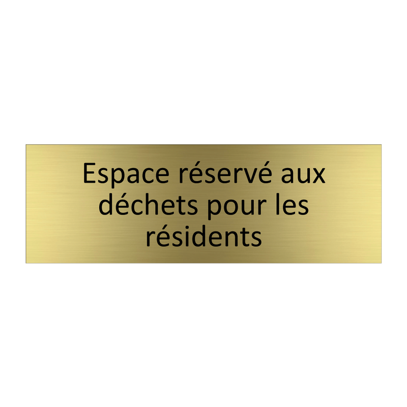 Espace réservé aux déchets pour les résidents