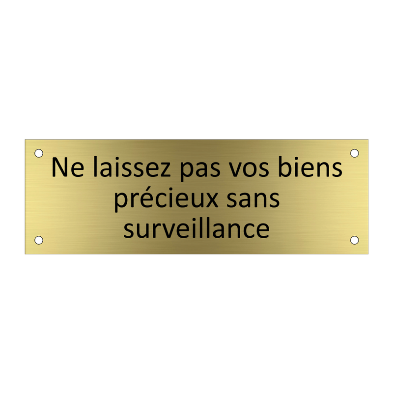 Ne laissez pas vos biens précieux sans surveillance