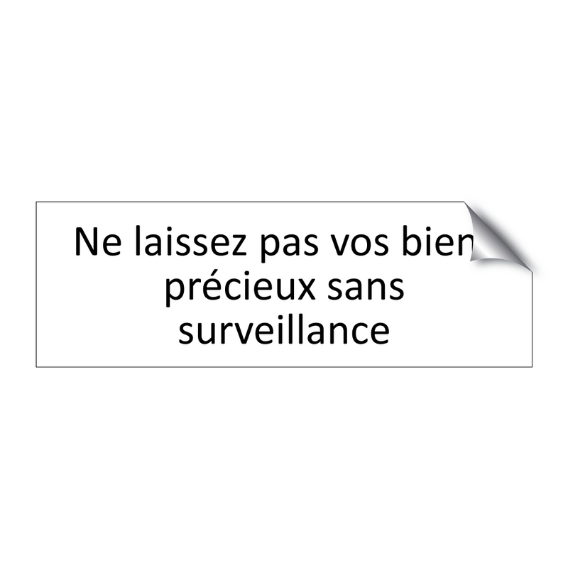 Ne laissez pas vos biens précieux sans surveillance