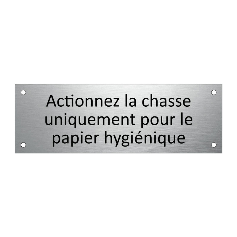 Actionnez la chasse uniquement pour le papier hygiénique