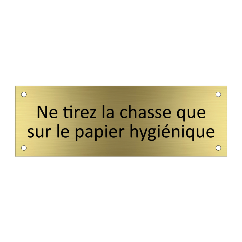 Ne tirez la chasse que sur le papier hygiénique