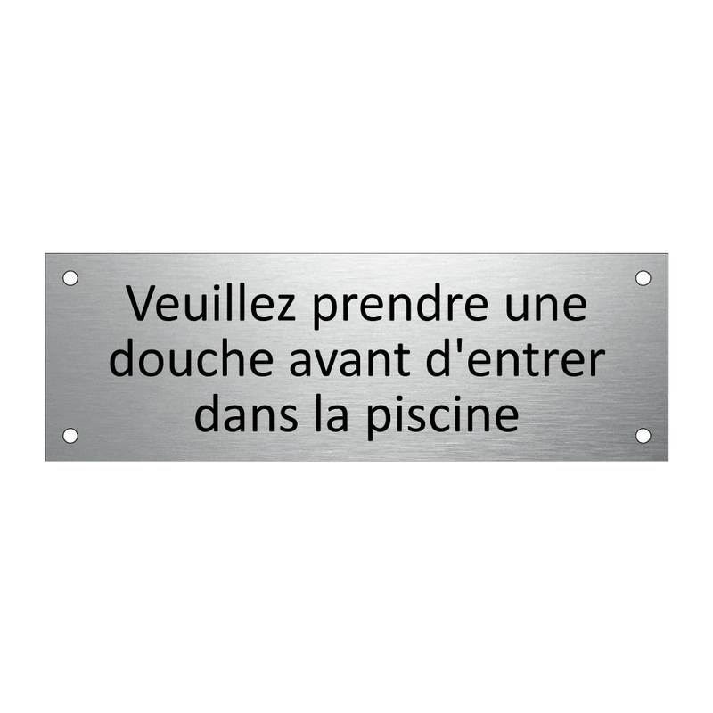 Veuillez prendre une douche avant d'entrer dans la piscine