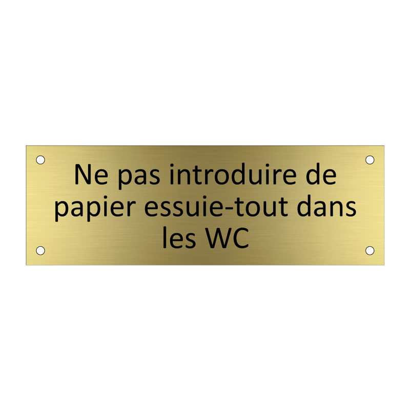 Ne pas introduire de papier essuie-tout dans les WC