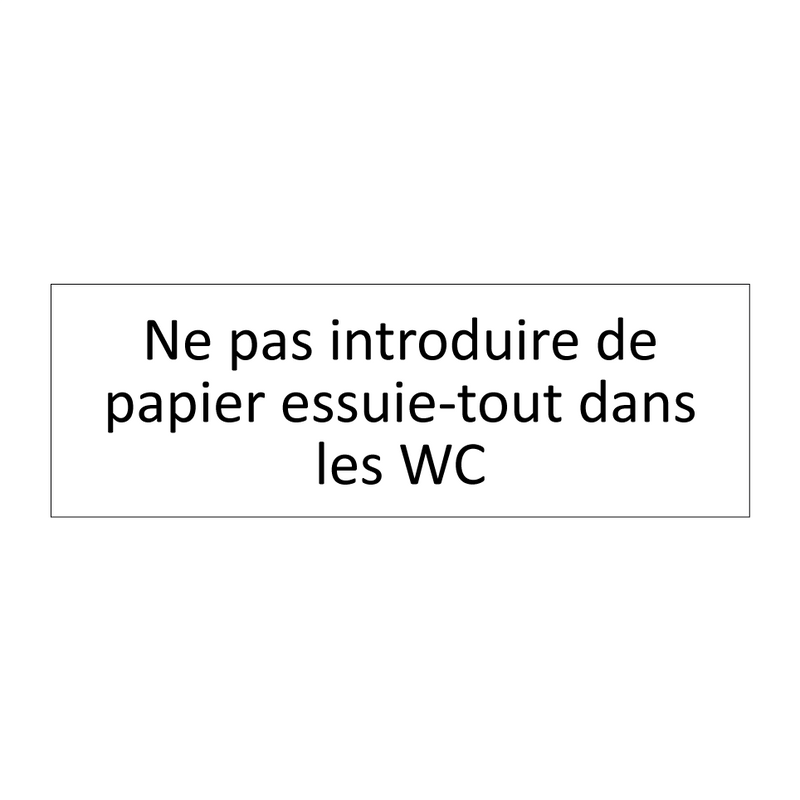 Ne pas introduire de papier essuie-tout dans les WC