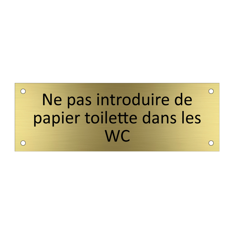 Ne pas introduire de papier toilette dans les WC