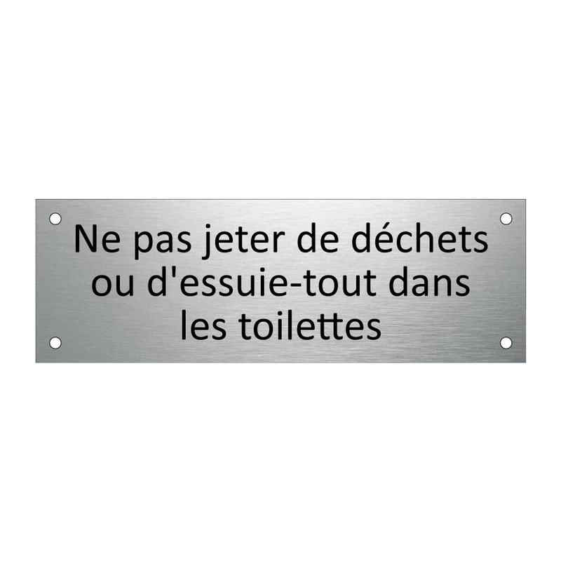 Ne pas jeter de déchets ou d'essuie-tout dans les toilettes