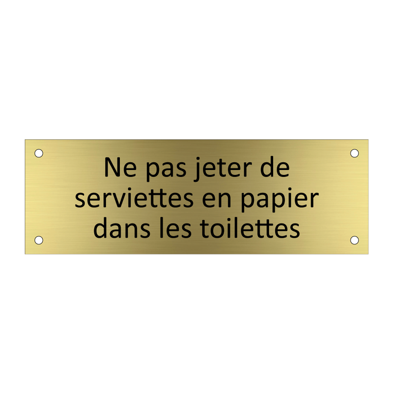 Ne pas jeter de serviettes en papier dans les toilettes