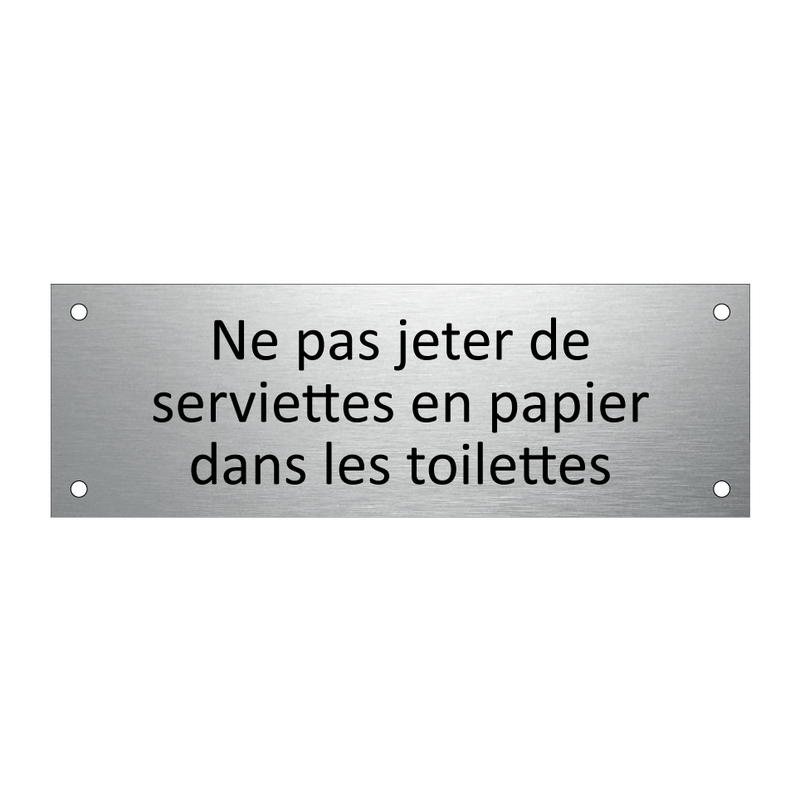 Ne pas jeter de serviettes en papier dans les toilettes