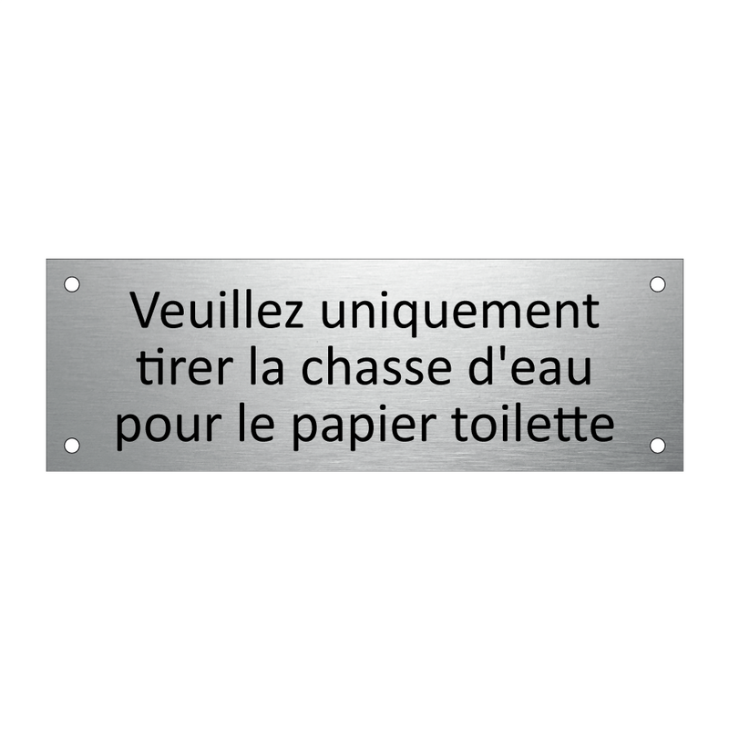 Veuillez uniquement tirer la chasse d'eau pour le papier toilette