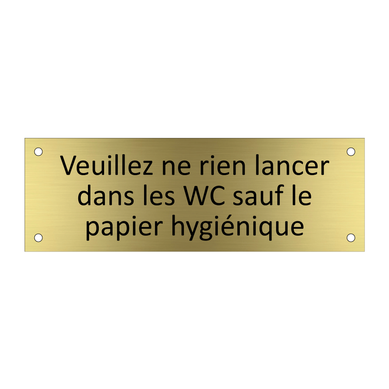 Veuillez ne rien lancer dans les WC sauf le papier hygiénique