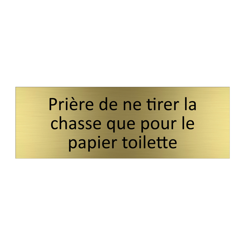 Prière de ne tirer la chasse que pour le papier toilette