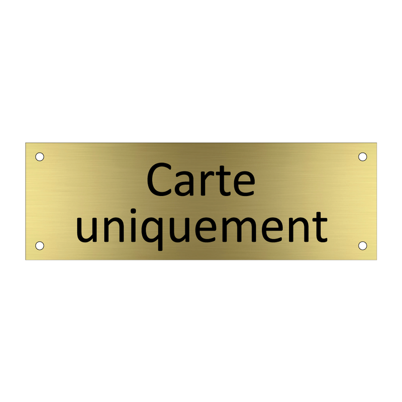 Carte uniquement