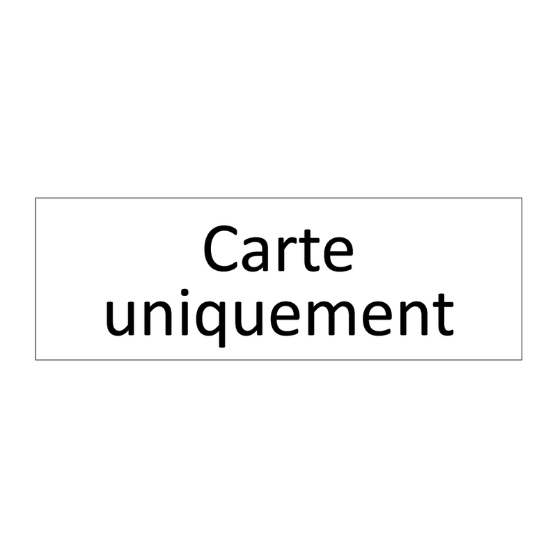 Carte uniquement