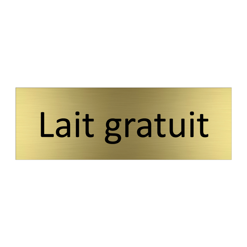 Lait gratuit