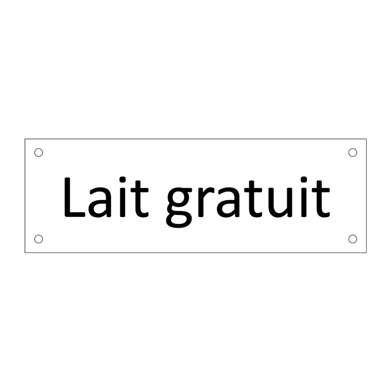 Lait gratuit