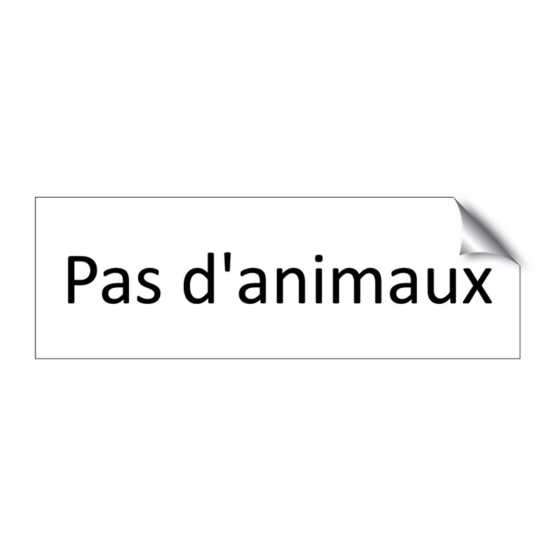 Pas d'animaux